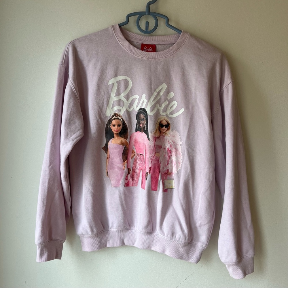 Barbie Graphic Sweatshirt Youth Large Pink Movie Dolls Pullover Cozy  Casual